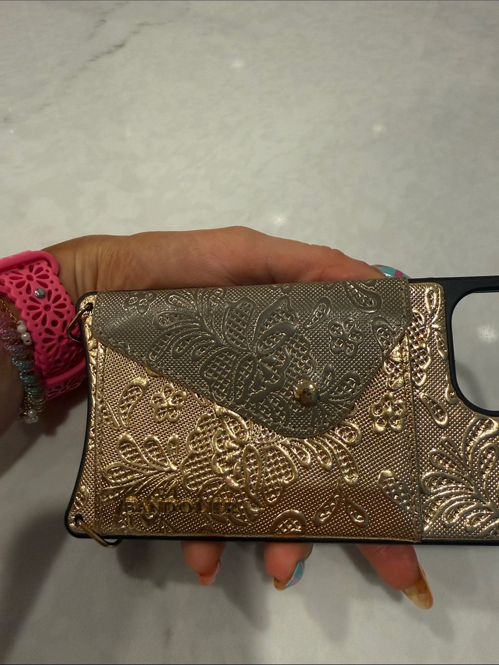 Bandolier Gold Wallet Phone Case with Card Pocket iPhone 13 Pro Max - Picture 2 of 3
